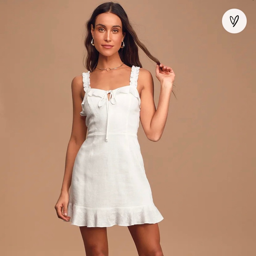 Lulu’s Days Like This Ruffled Minidress in white